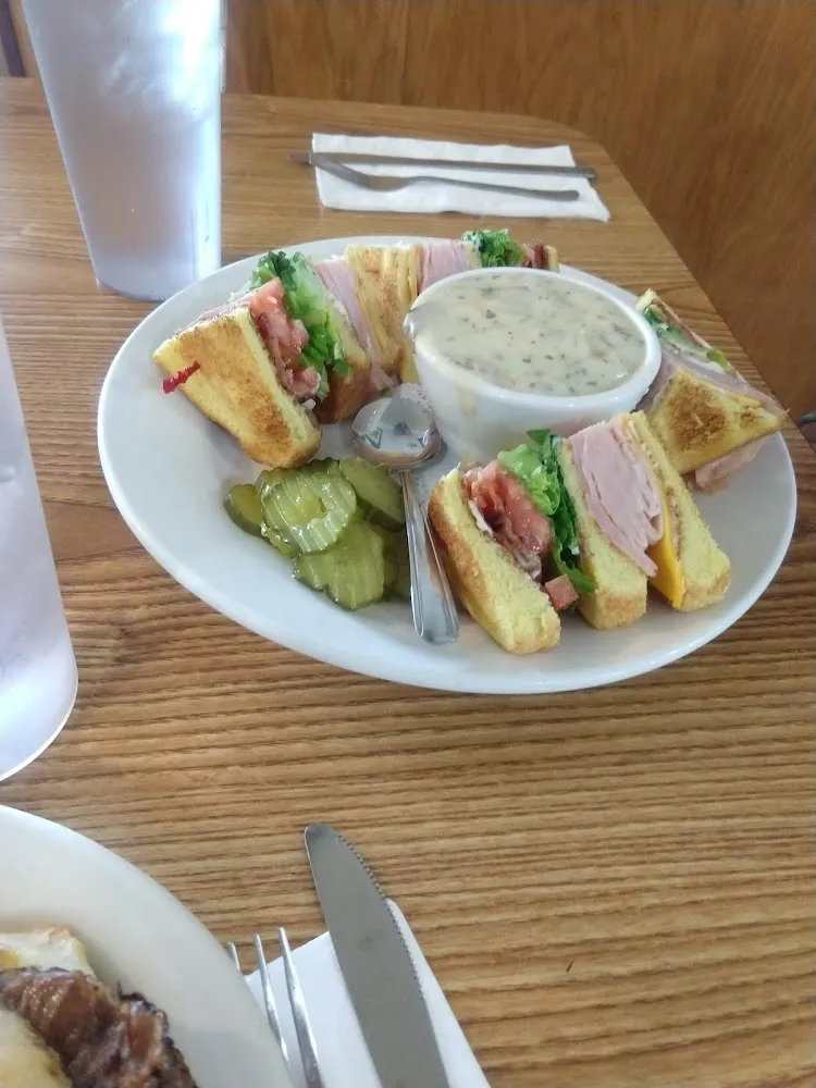Club Sandwich and Clam Chowder